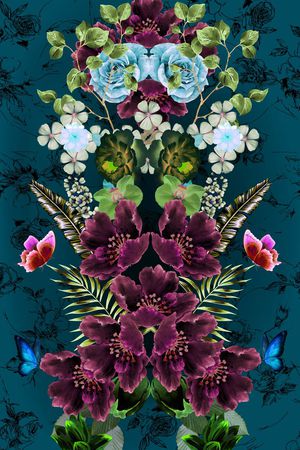 热带植物印花华亿平台图片