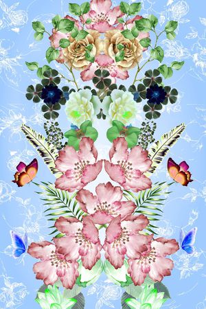 热带植物印花华亿平台图片