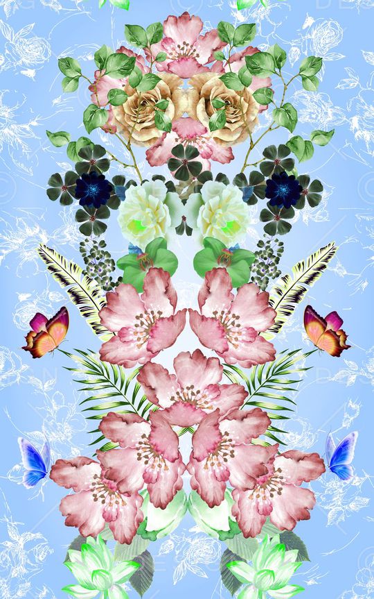 热带植物印花华亿平台图片