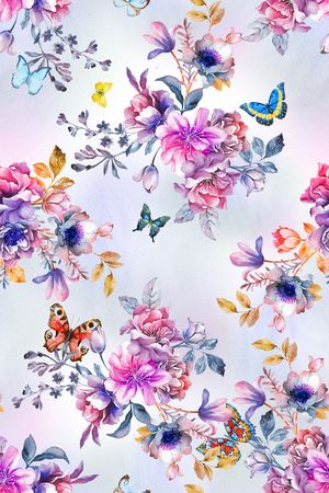 蝴蝶印花华亿平台图片