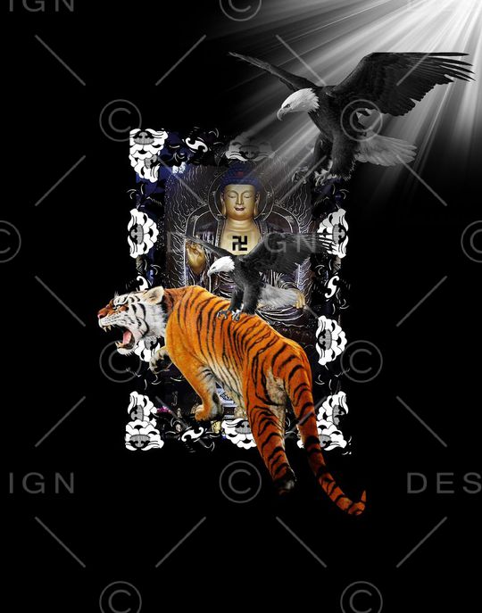 抽象男装图案印花华亿平台图片