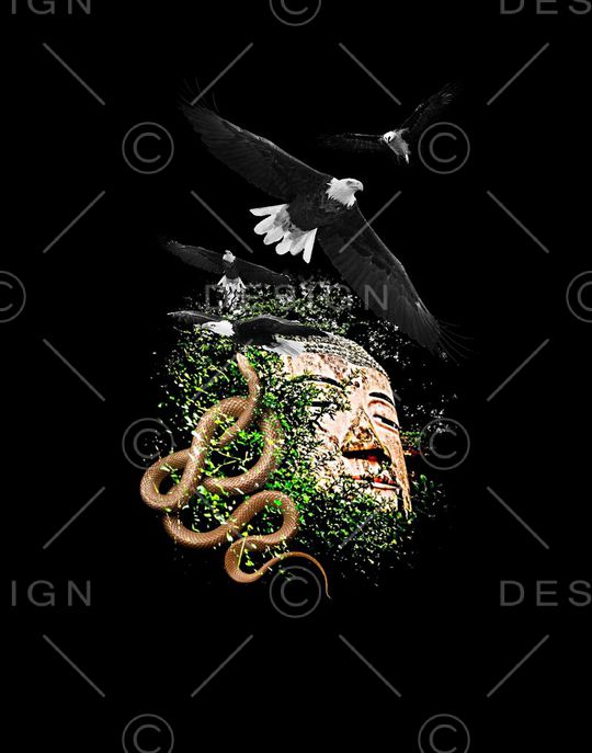 抽象男装图案印花华亿平台图片