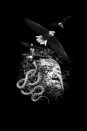 抽象男装图案印花华亿平台图片