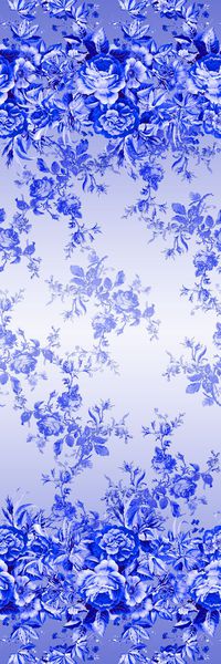 女士长裙 蓝色  长巾  手绘  花卉  牡丹  玫瑰  花  家纺印花华亿平台图片