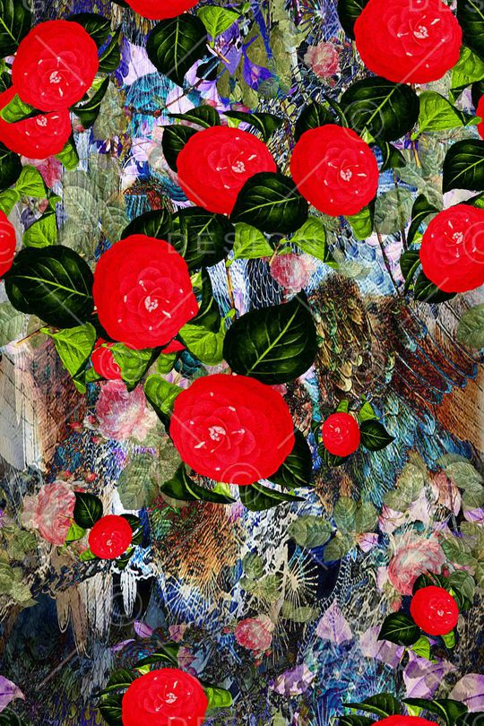 花卉风景印花华亿平台图片