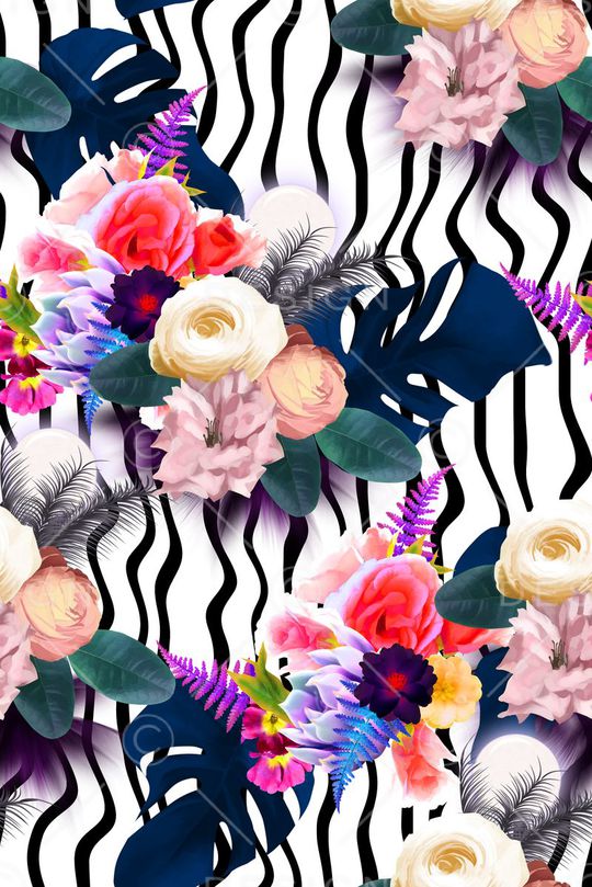 手绘花卉印花华亿平台图片