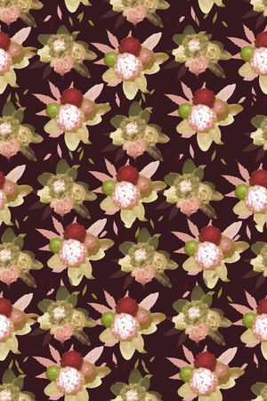 花卉组合印花华亿平台图片