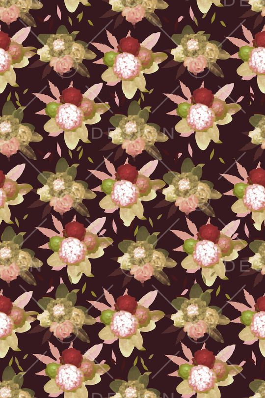 花卉组合印花华亿平台图片