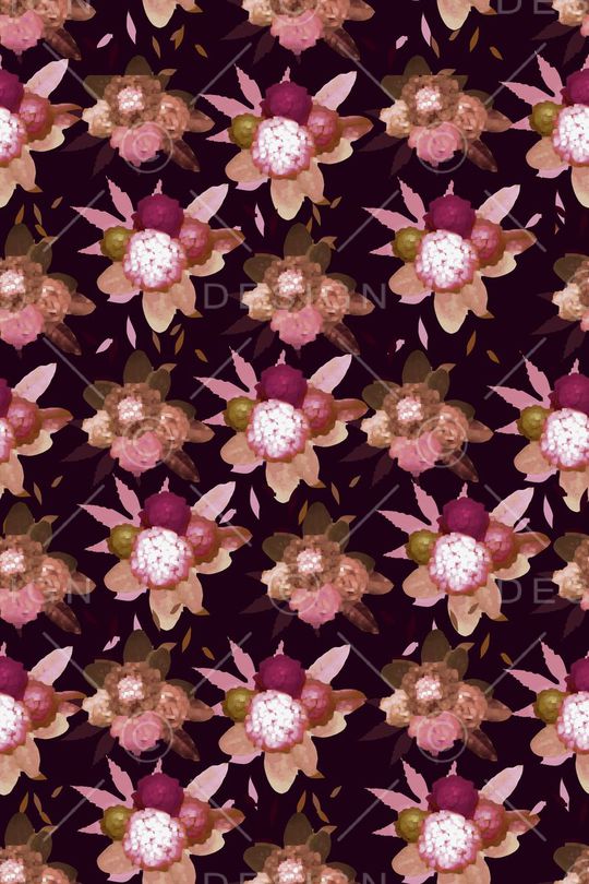 花卉组合印花华亿平台图片