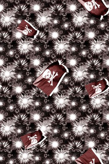 557123-抽象星光纹理海盗旗男装图案