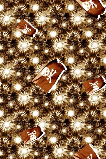 557124-抽象星光纹理海盗旗男装图案