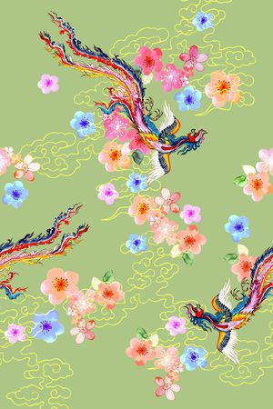 复古 传统绘画印花华亿平台图片