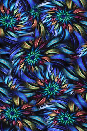 抽象羽毛分形印花华亿平台图片