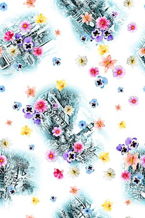 花卉印花华亿平台图片