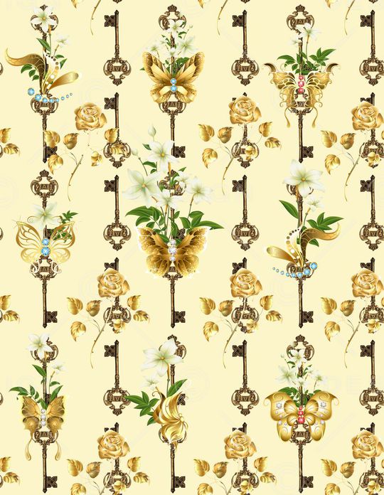 个性休闲竖条土豪金花卉印花华亿平台图片