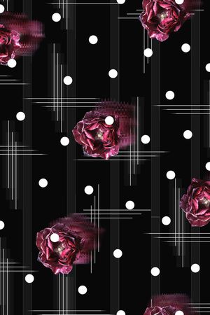 大花模糊印花华亿平台图片