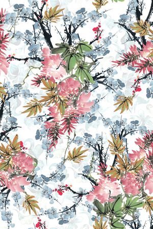 花卉印花华亿平台图片