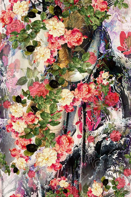 花卉风景印花华亿平台图片