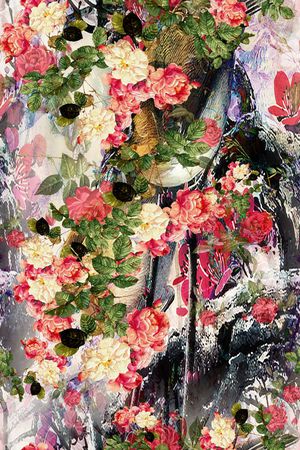 花卉风景印花华亿平台图片