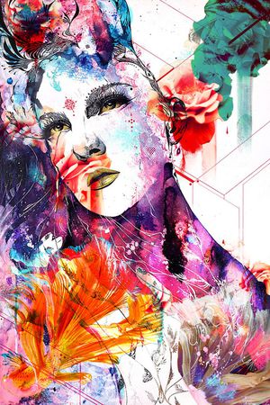 炫彩抽象印花华亿平台图片