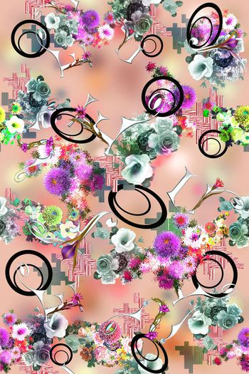 557653-2015冬季流行清新花卉字母几何花