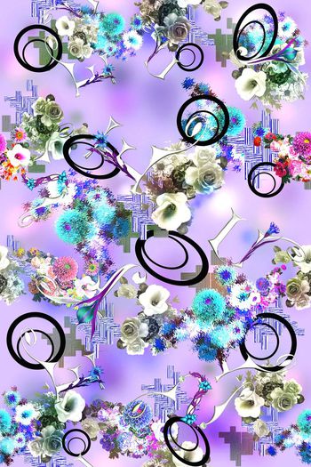 557654-2015冬季流行清新花卉字母几何花