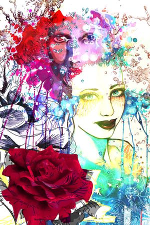 炫彩抽象印花华亿平台图片