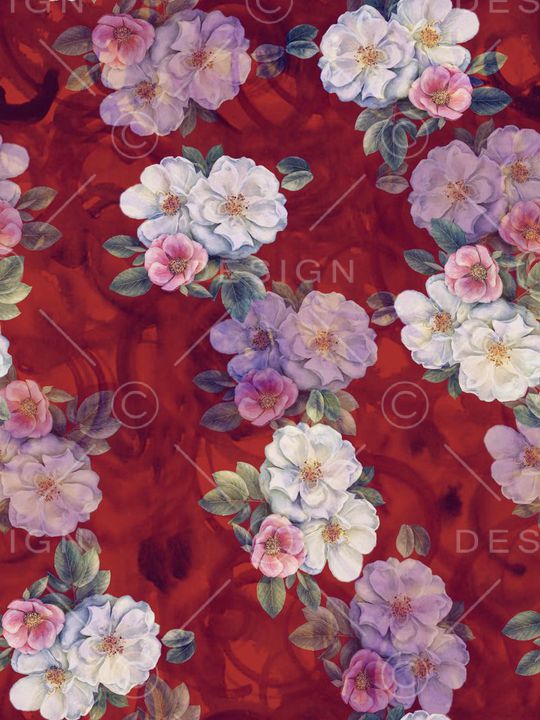 花卉印花华亿平台图片