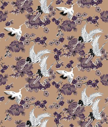 557778-中国风梅花花卉树枝仙鹤组