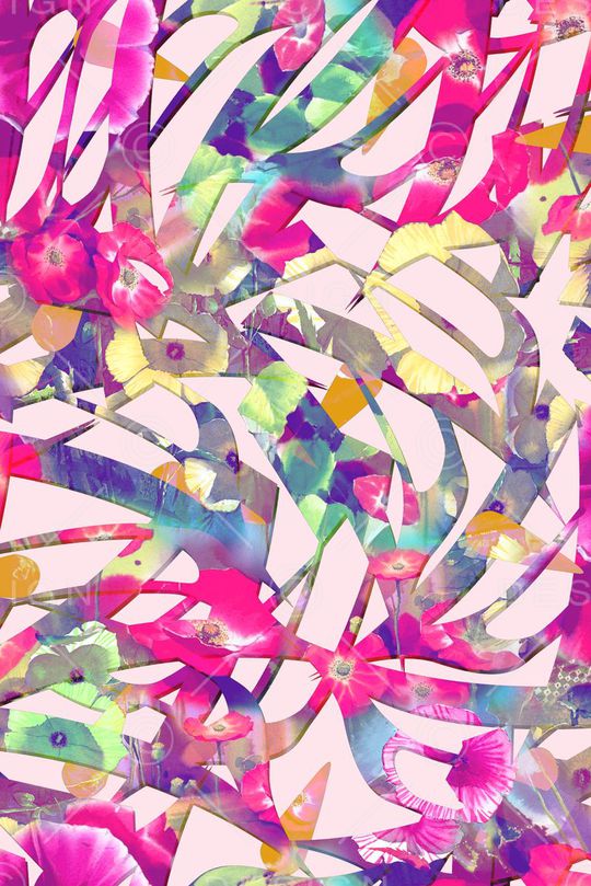 抽象 肌理 花卉印花华亿平台图片