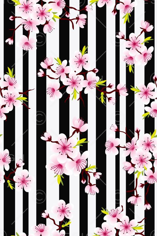 黑白竖条小梅花印花华亿平台图片