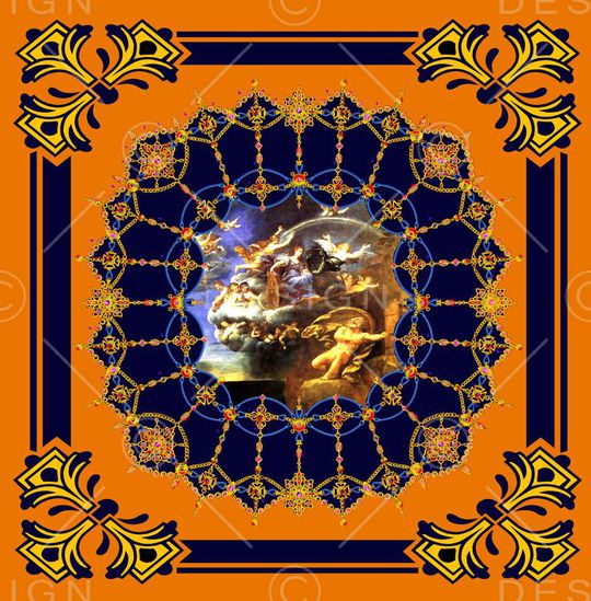 欧式图案印花华亿平台图片