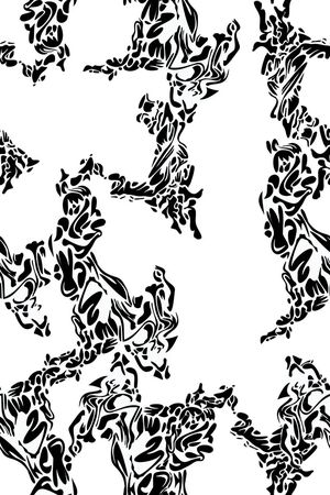 休闲时尚 抽象 黑白 简洁 欧美流行 卡通印花华亿平台图片