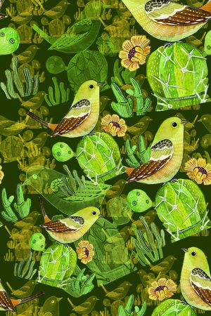 鸟昆虫图案印花华亿平台图片