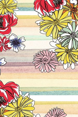 水彩花卉印花华亿平台图片