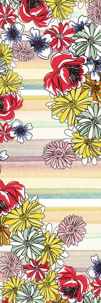 水彩花卉印花华亿平台图片