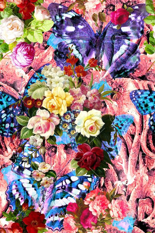 蝴蝶印花华亿平台图片