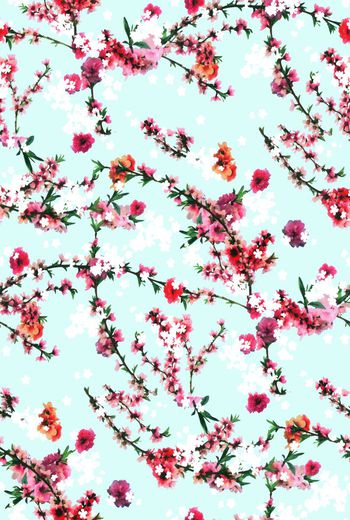 花朵叶子印花华亿平台图片