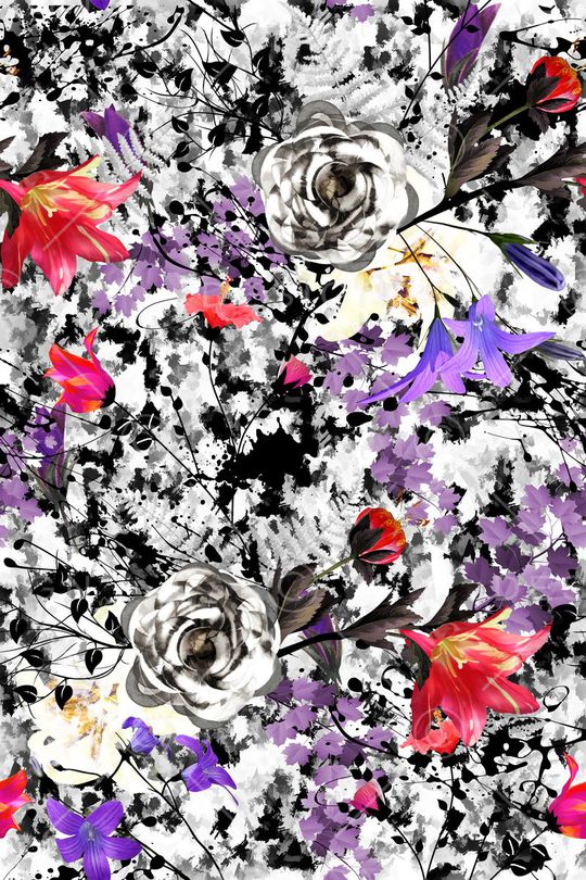 绘画花卉印花华亿平台图片