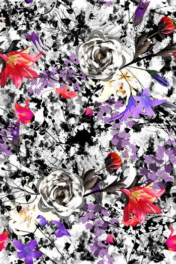 绘画花卉印花华亿平台图片