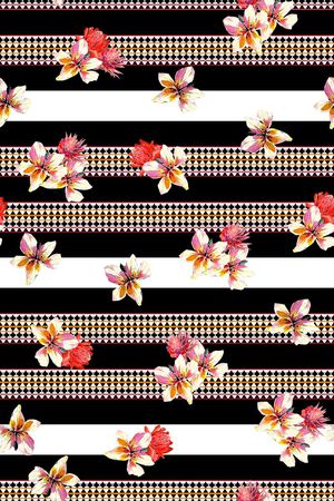 几何线条图案印花华亿平台图片