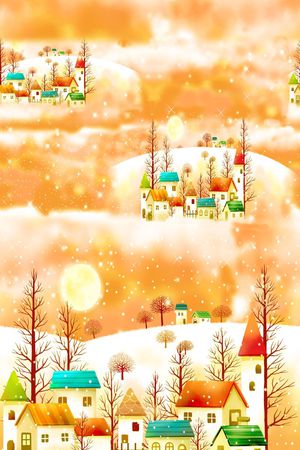 流行时尚 卡通 小清新 梦幻 插画 服装 连衣裙 长巾  丝巾  家纺印花华亿平台图片