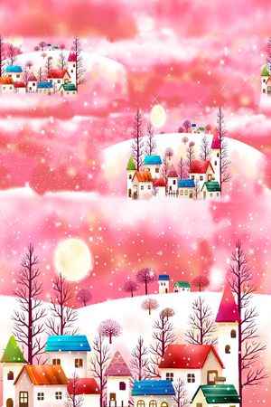 流行时尚 卡通 小清新 梦幻 插画 服装 连衣裙 长巾  丝巾  家纺印花华亿平台图片