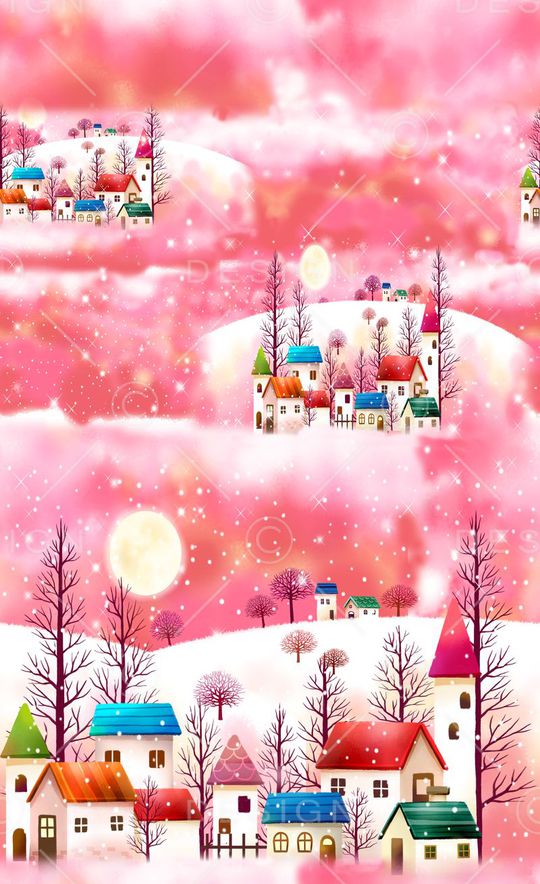 流行时尚 卡通 小清新 梦幻 插画 服装 连衣裙 长巾  丝巾  家纺印花华亿平台图片