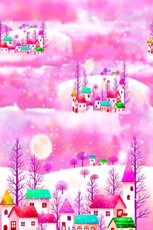 流行时尚 卡通 小清新 梦幻 插画 服装 连衣裙 长巾  丝巾  家纺印花华亿平台图片