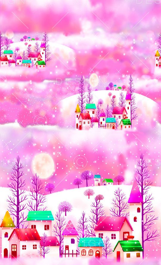 流行时尚 卡通 小清新 梦幻 插画 服装 连衣裙 长巾  丝巾  家纺印花华亿平台图片