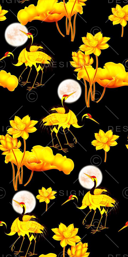 花鸟印花华亿平台图片