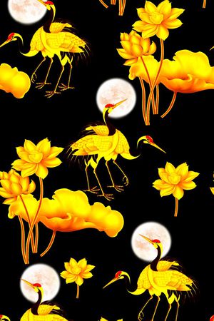 花鸟印花华亿平台图片