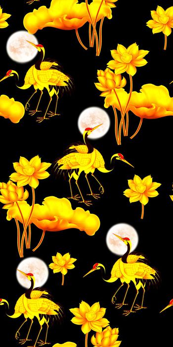 558575-原创仙鹤荷花荷叶