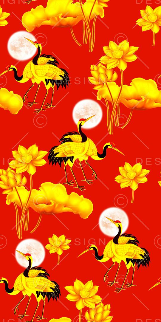 花鸟印花华亿平台图片